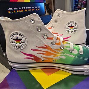 Converse Shiny Flames Canvas Proud to Be PRIDE 2025 High Top Shoes Men's Sz 10